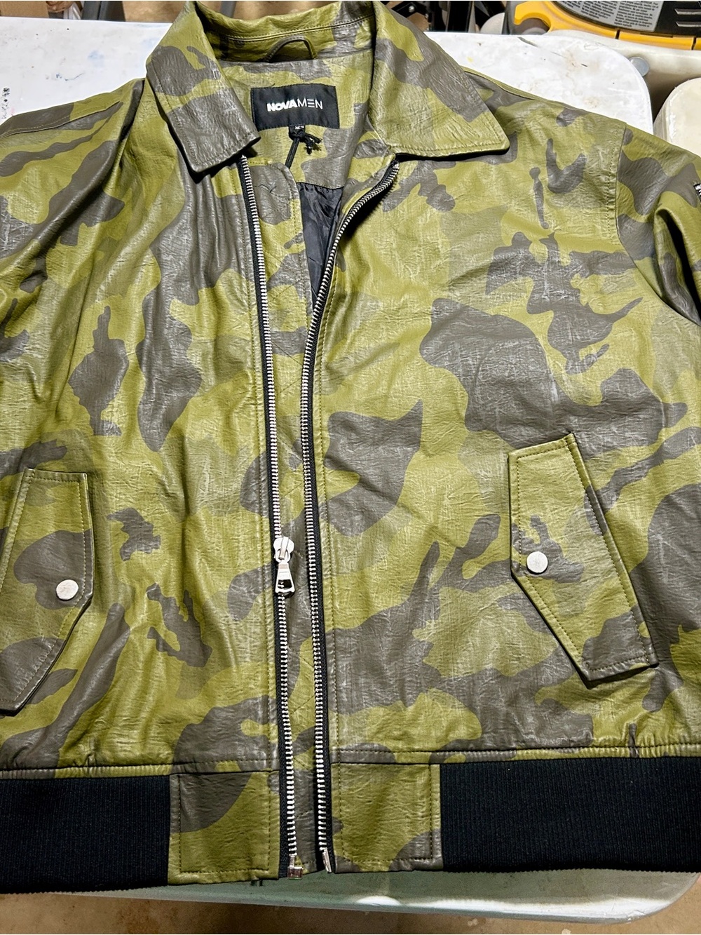Novamen Men’s Green Camo Bomber Jacket XL